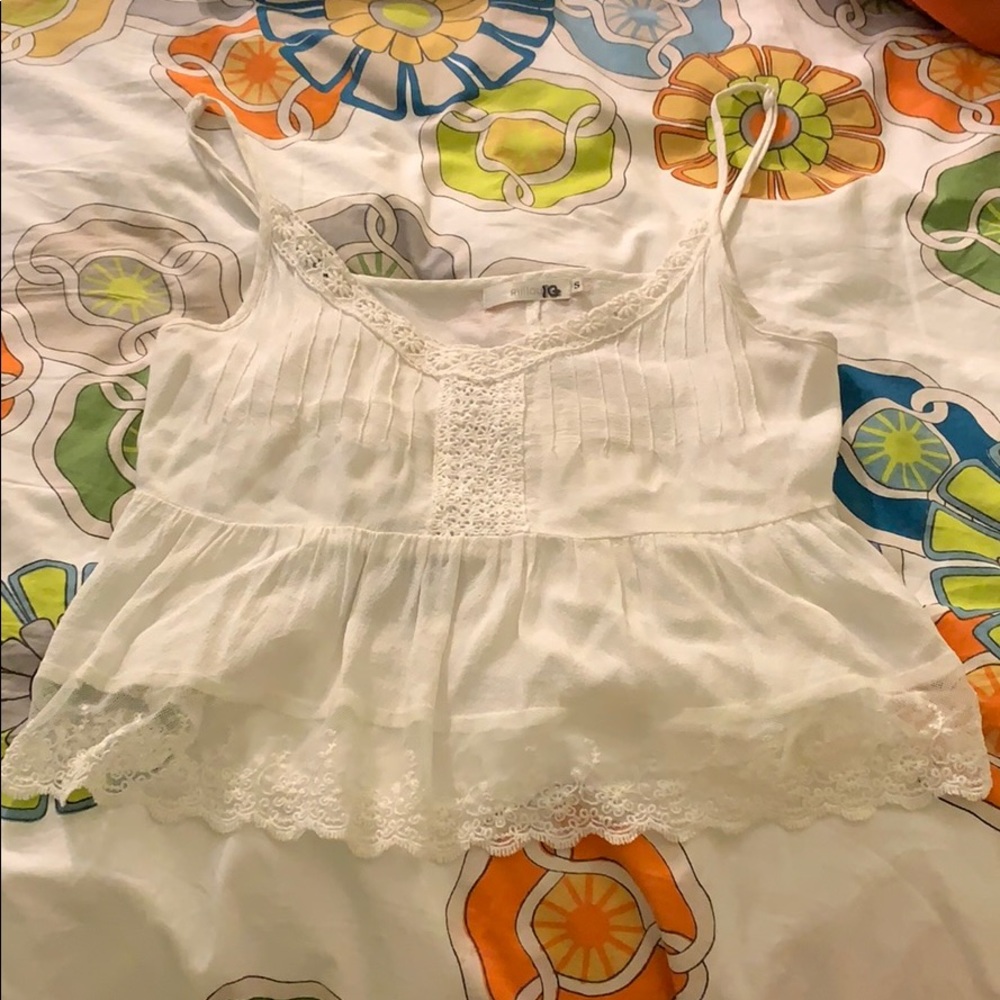 White lace tank